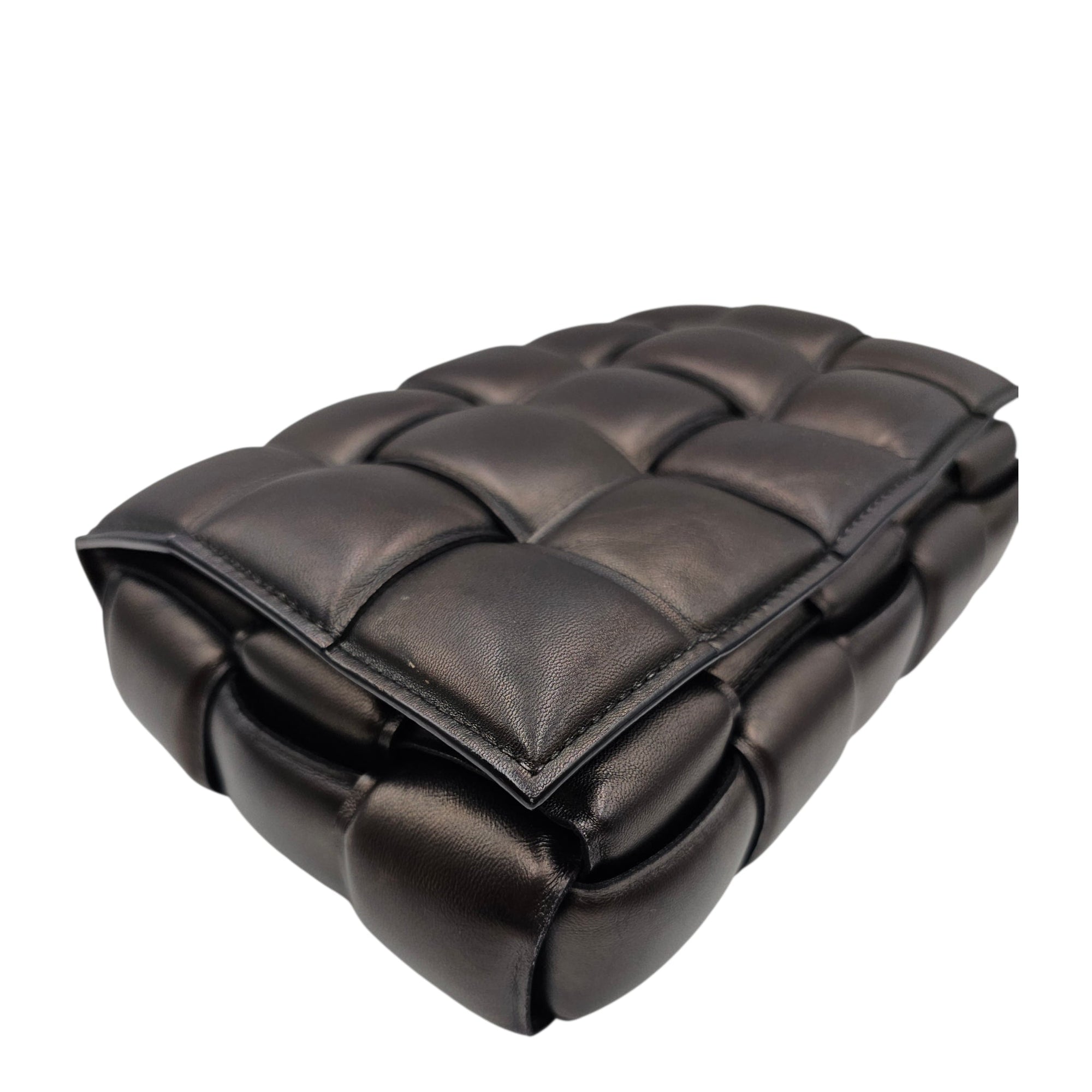 Padded Cassette 25cm  Black Crossbody Bag in Calfskin Silver hardware CL2603-19866 11