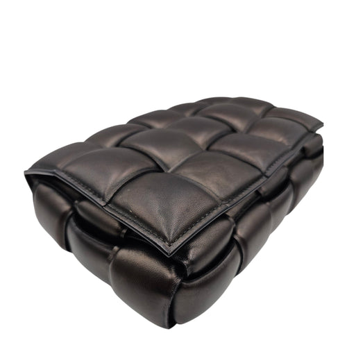 Padded Cassette 25cm  Black Crossbody Bag in Calfskin Silver hardware CL2603-19866 11