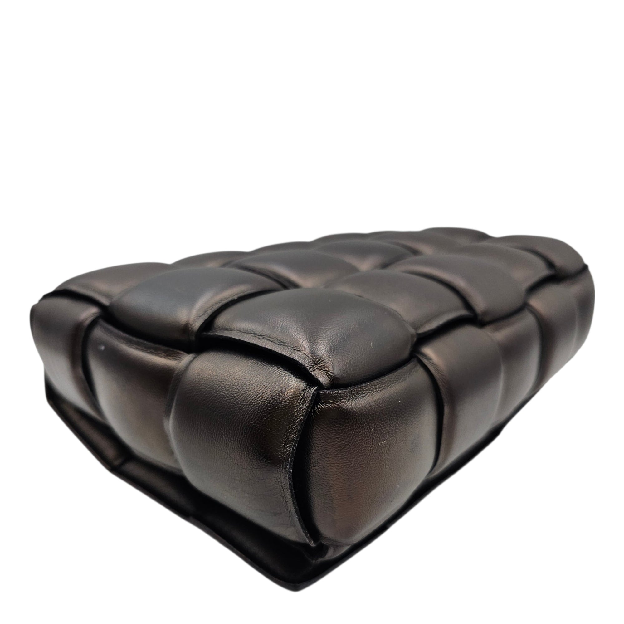 Padded Cassette 25cm  Black Crossbody Bag in Calfskin Silver hardware CL2603-19866 13