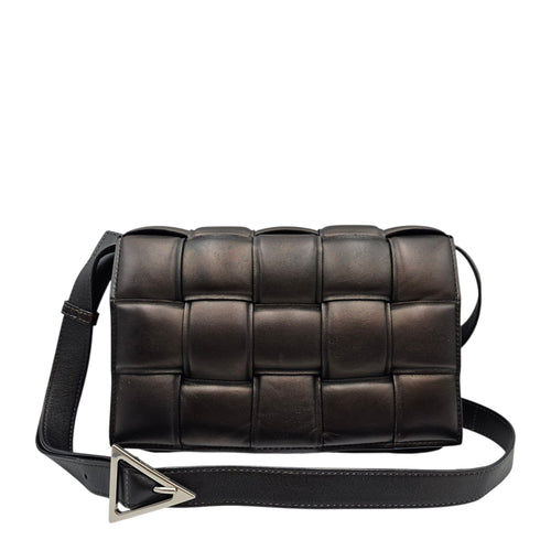 Padded Cassette 25cm  Black Crossbody Bag in Calfskin Silver hardware CL2603-19866 14