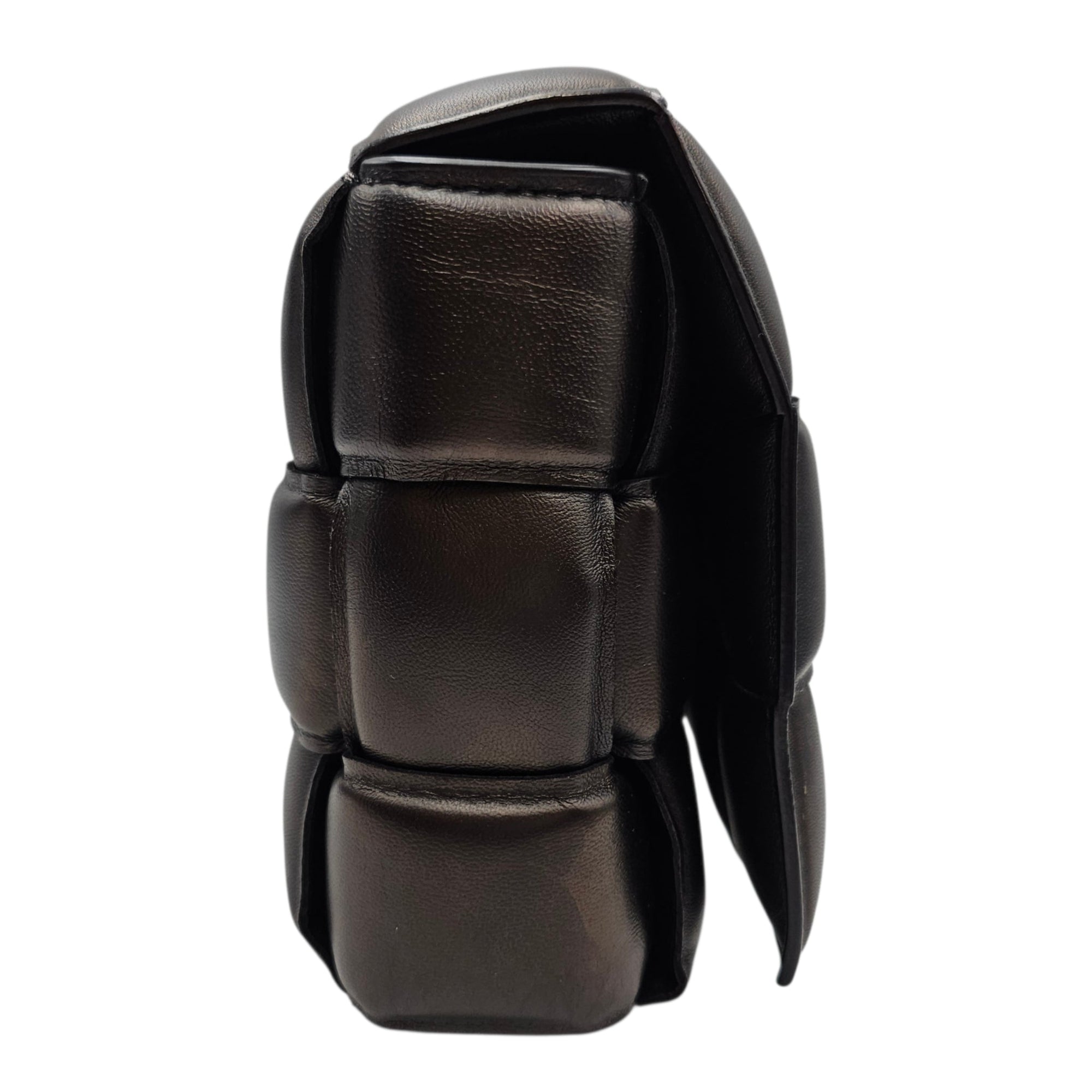 Padded Cassette 25cm  Black Crossbody Bag in Calfskin Silver hardware CL2603-19866 4