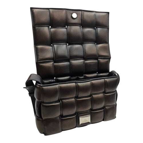 Padded Cassette 25cm  Black Crossbody Bag in Calfskin Silver hardware CL2603-19866 6