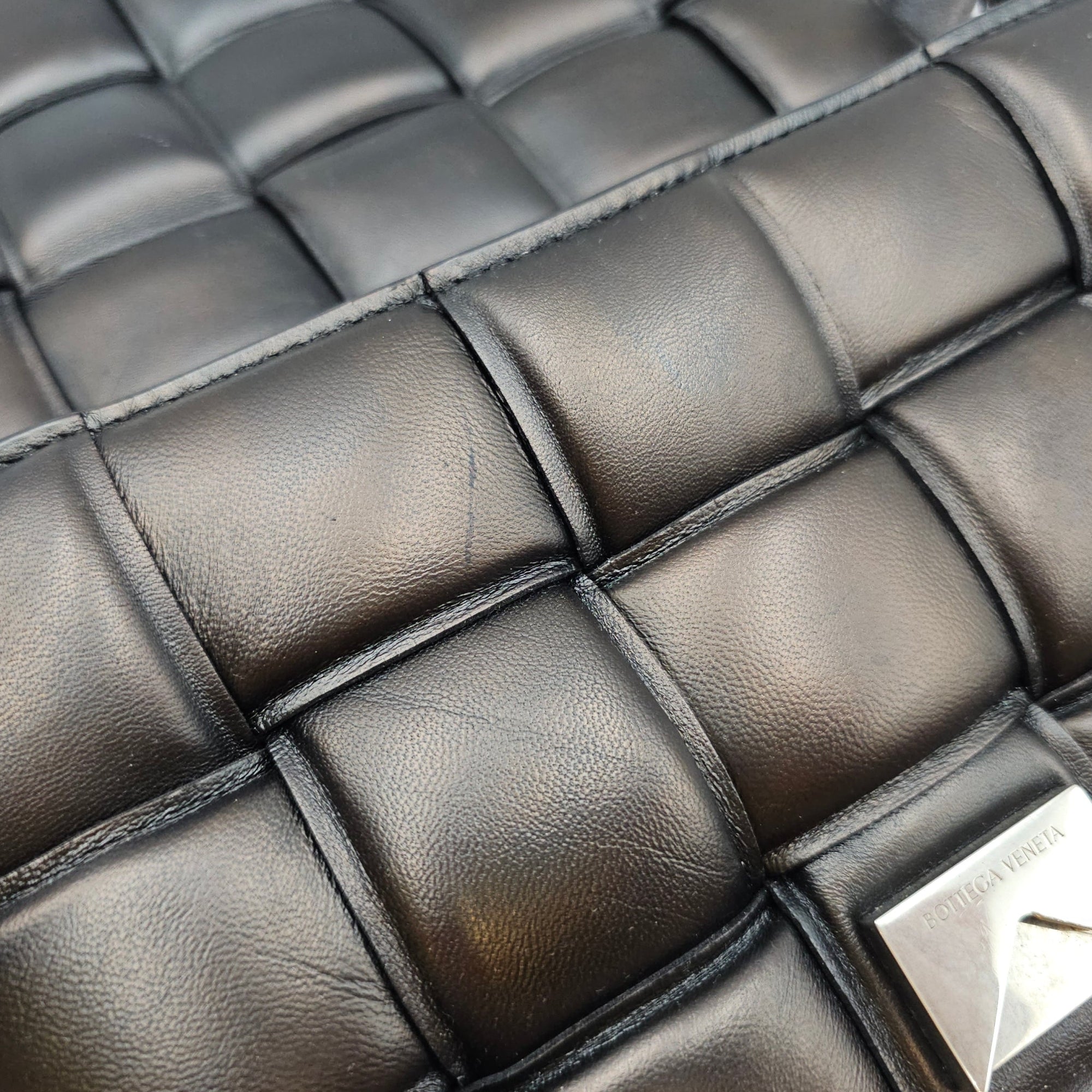 Padded Cassette 25cm  Black Crossbody Bag in Calfskin Silver hardware CL2603-19866 9