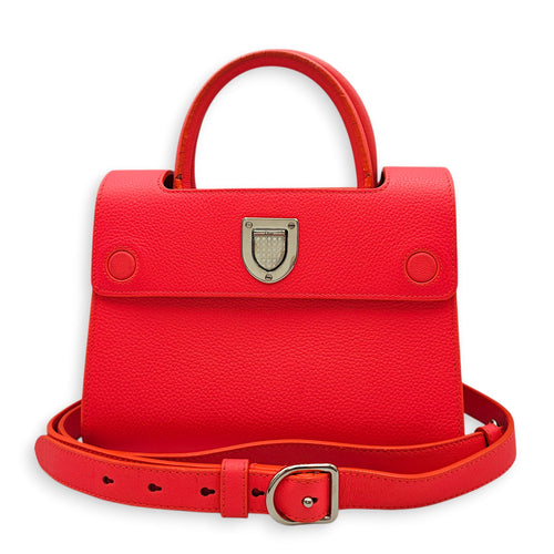 Diorever Neon Orange Top Handle Bag in Calfskin Silver hardware CL2603-19882 12