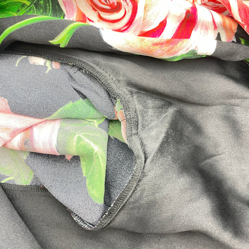 Rose Print Midi Dress 46 Black Ready-To-Wear in Silk CL2603-19887 4