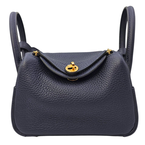 Lindy Mini Blue Nuit in Clemence Gold hardware