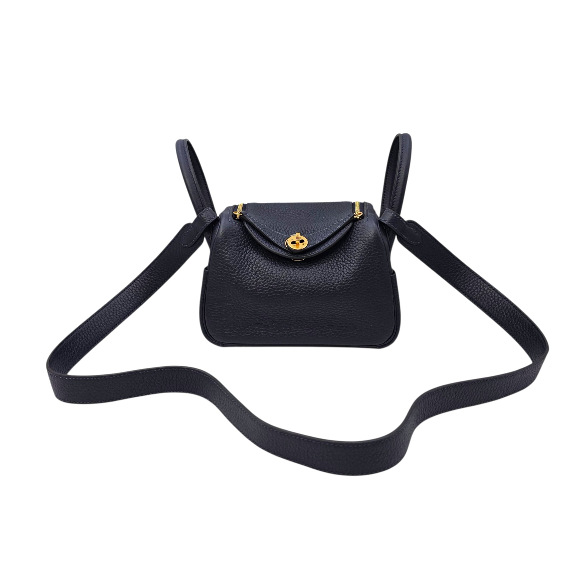 Lindy Mini Blue Nuit in Clemence Gold hardware