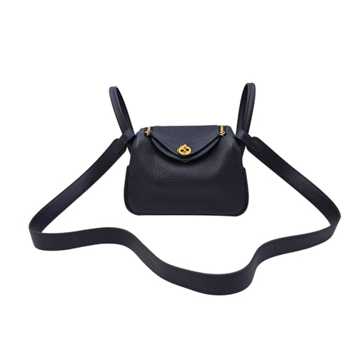Lindy Mini Blue Nuit in Clemence Gold hardware