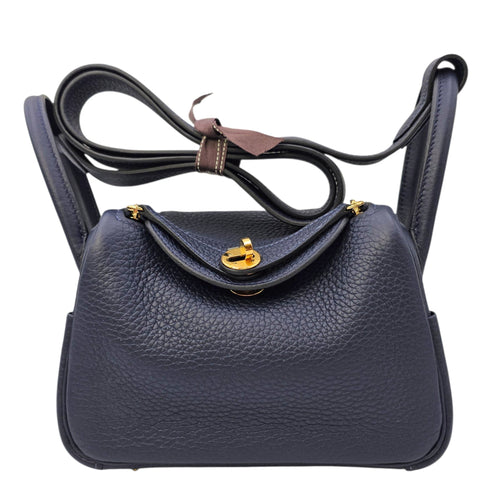 Lindy Mini Blue Nuit in Clemence Gold hardware