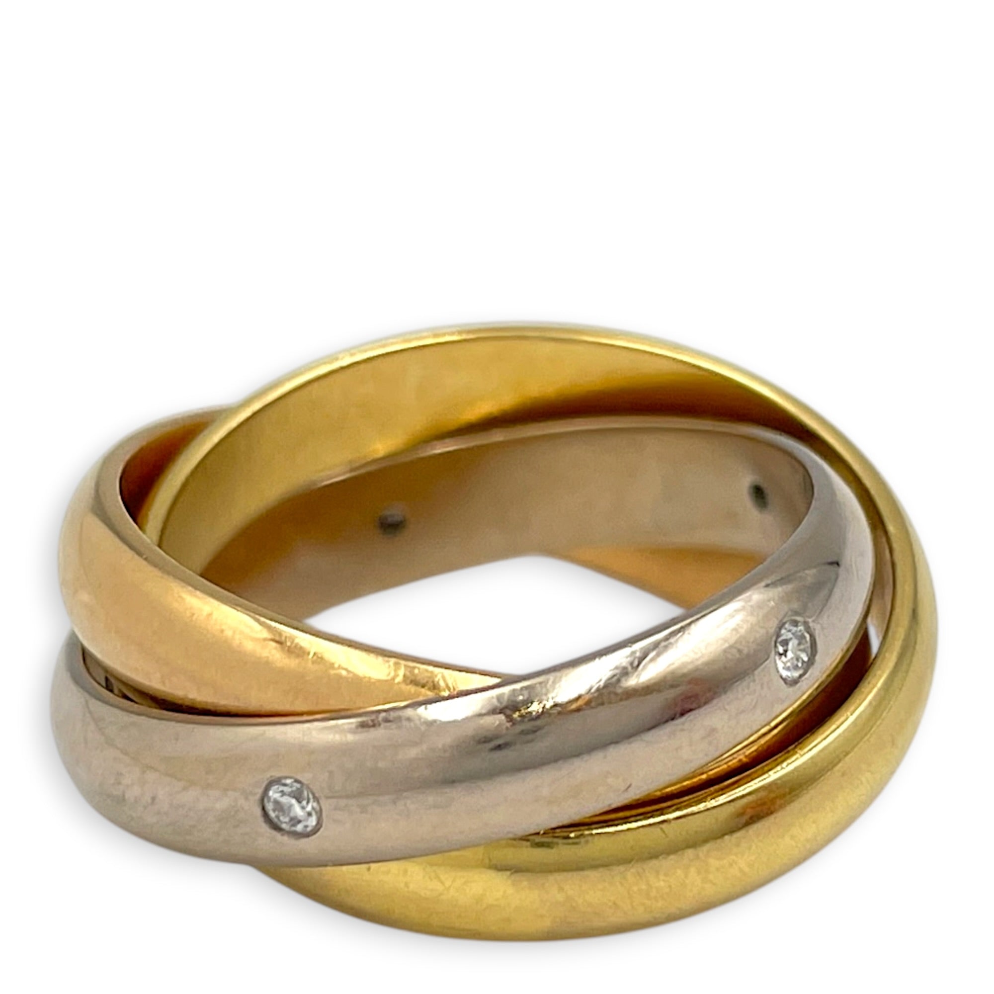Trinity, Classic Model, 5 Diamonds 49 Ring in Yellow Gold, Rose Gold, White Gold Hardware