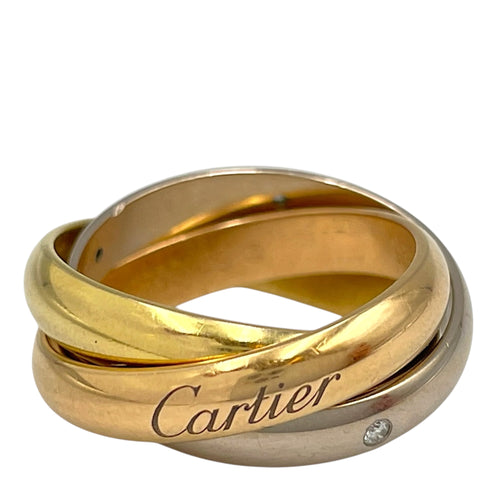 Trinity, Classic Model, 5 Diamonds 49 Ring in Yellow Gold, Rose Gold, White Gold Hardware