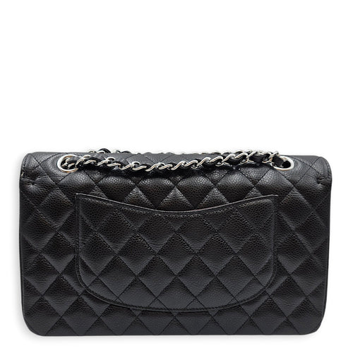 Classic Flap (Double Flap) Medium Black Shoulder Bag in Caviar Leather Silver hardware CL2603-19901 2