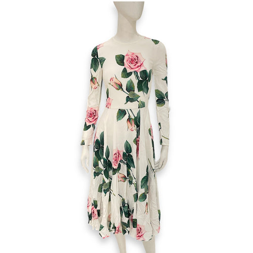 Tropical Rose Print Long Dress 36 Multi-colour Ready-To-Wear in Viscose CL2603-19908 1