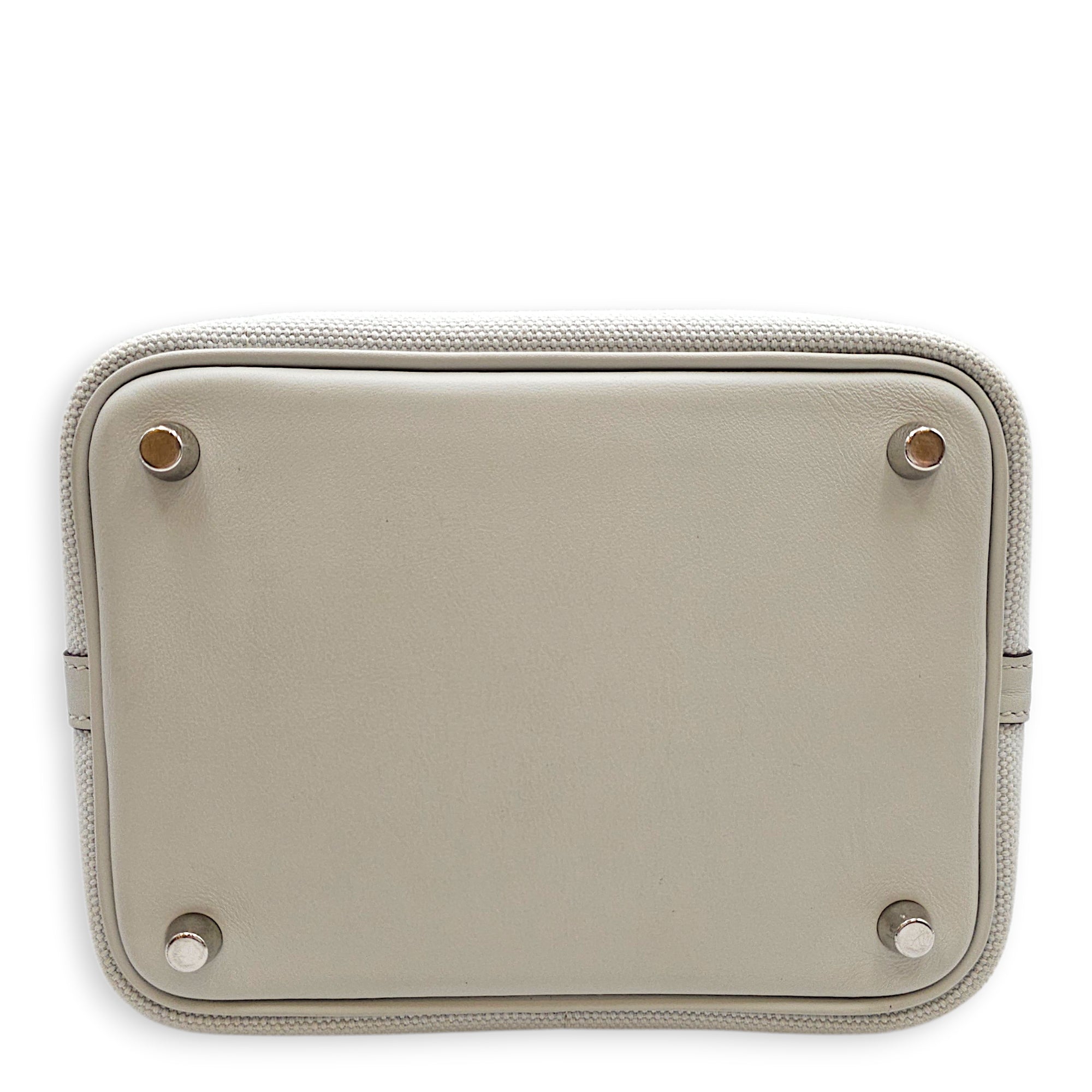 Picotin Pocket 18 Gris platine in Swift/Toile Palladium hardware