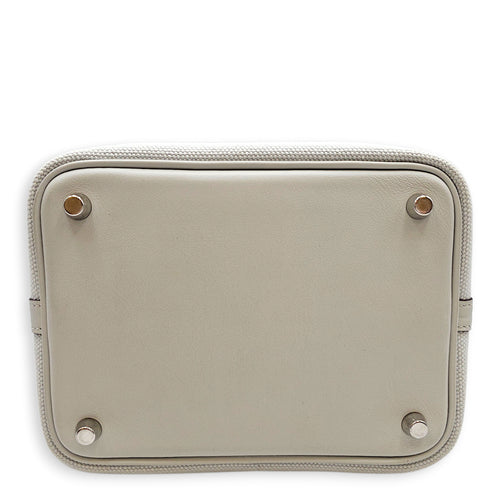 Picotin Pocket 18 Gris platine in Swift/Toile Palladium hardware