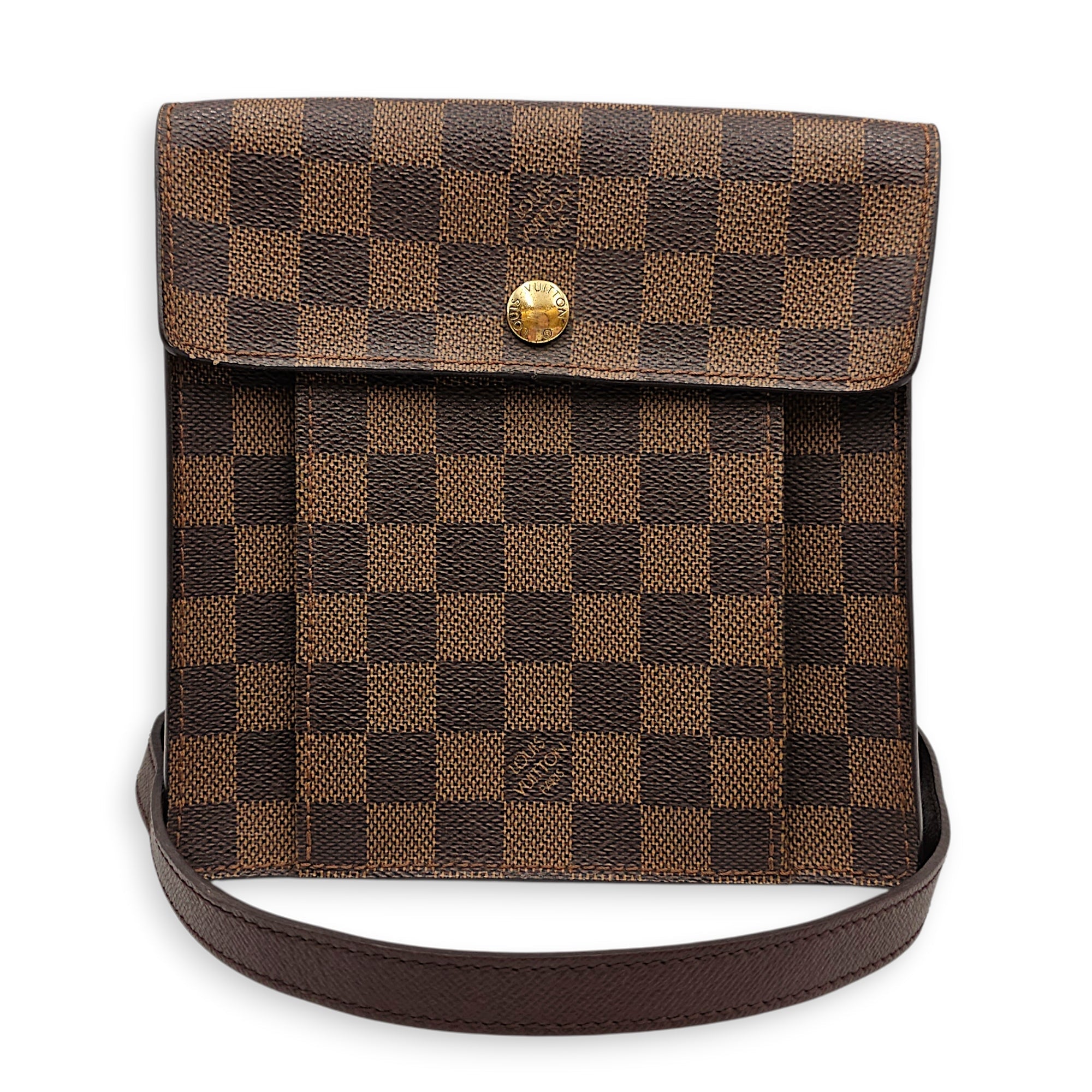 Damier Ebene Pimlico Brown Shoulder Bag in Canvas Gold hardware CL2603-19913 11