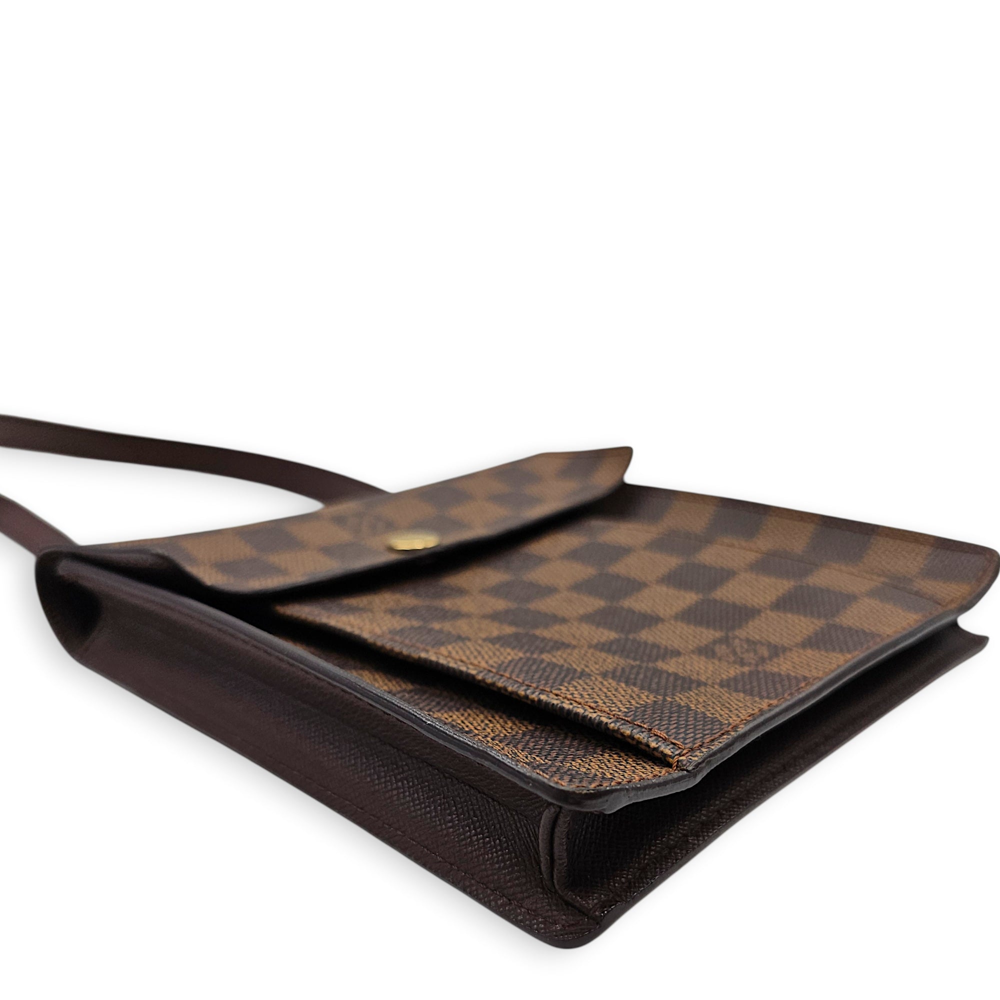 Damier Ebene Pimlico Brown Shoulder Bag in Canvas Gold hardware CL2603-19913 9