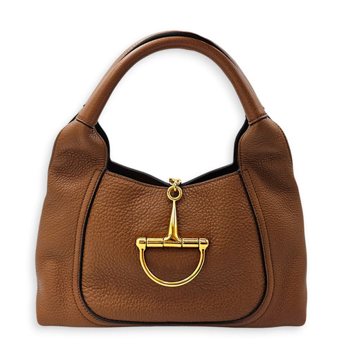 Softbit Medium Brown Shoulder Bag in Calfskin Gold hardware CL2603-19919 1