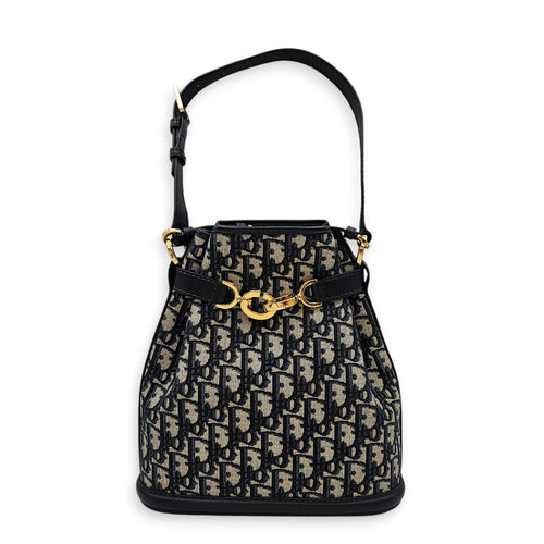 C’est Bucket Oblique Jacquard Medium Blue Shoulder Bag in Canvas Gold hardware CL2603-19930 1