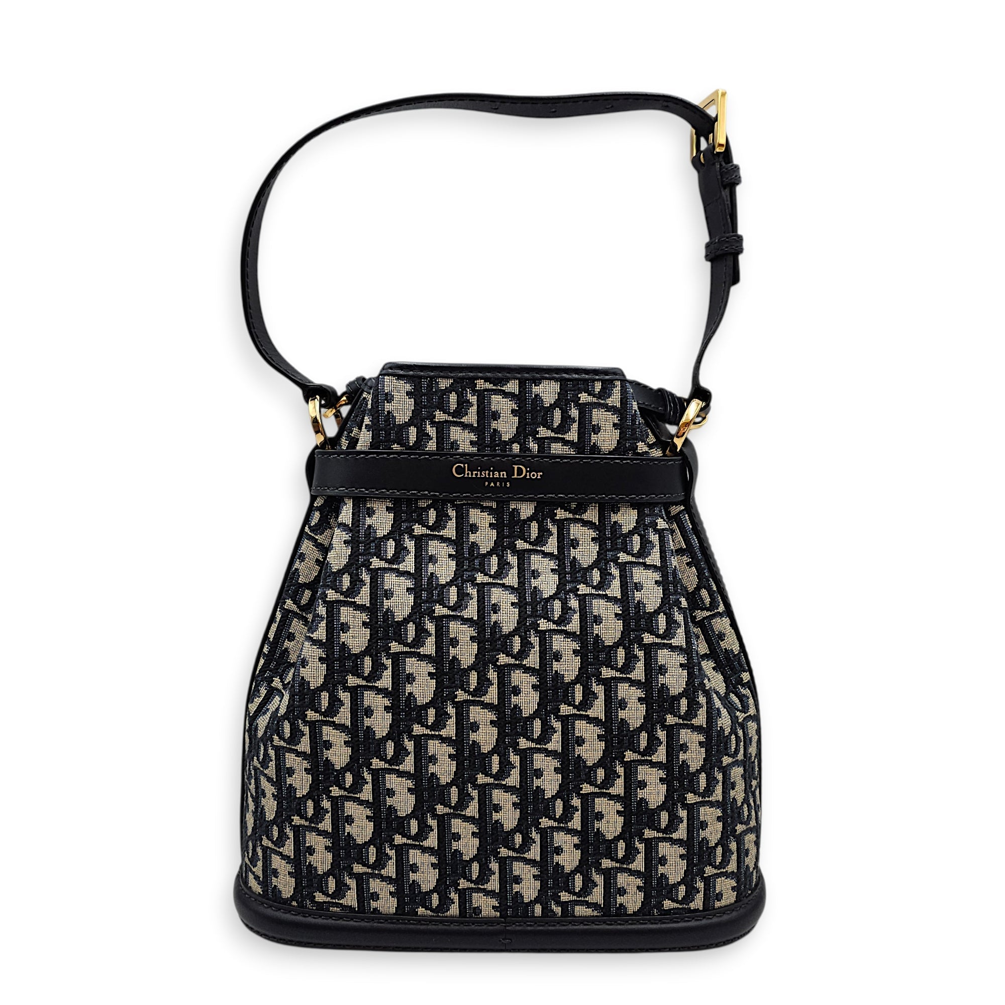 C’est Bucket Oblique Jacquard Medium Blue Shoulder Bag in Canvas Gold hardware CL2603-19930 2