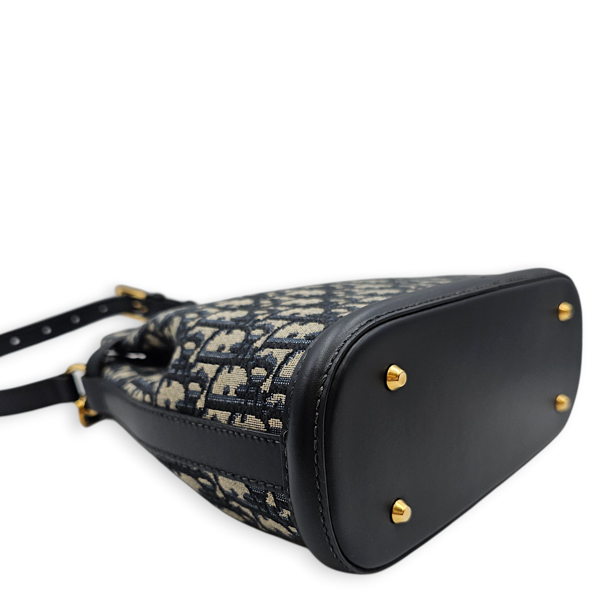 C’est Bucket Oblique Jacquard Medium Blue Shoulder Bag in Canvas Gold hardware CL2603-19930 8