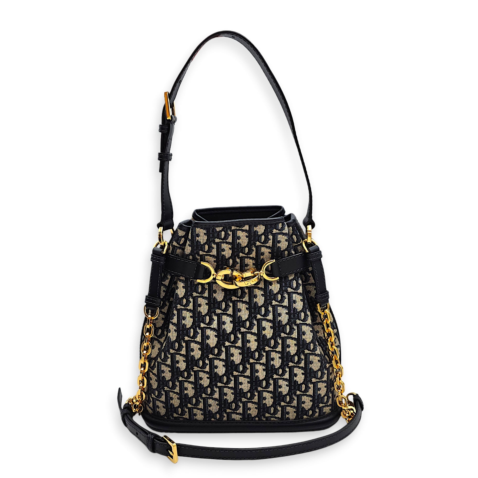 C’est Bucket Oblique Jacquard Medium Blue Shoulder Bag in Canvas Gold hardware CL2603-19930 9