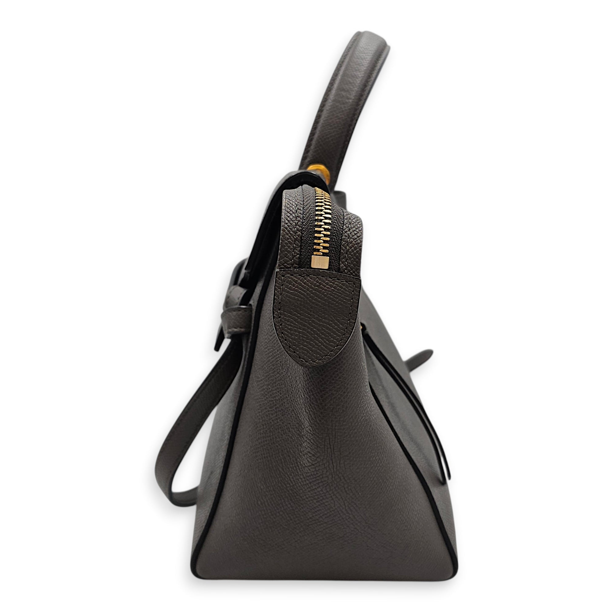 Belt Micro Grey Shoulder Bag in Calfskin Gold hardware CL2603-19942 3