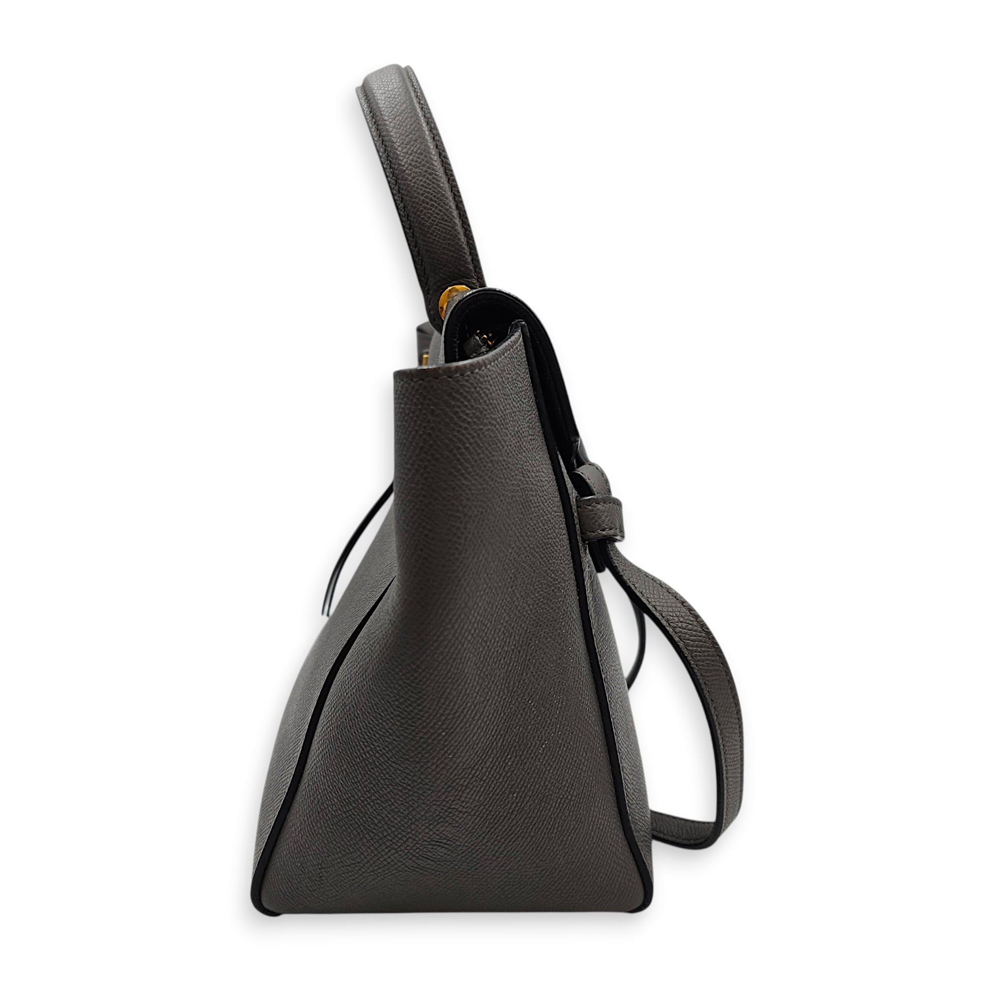 Belt Micro Grey Shoulder Bag in Calfskin Gold hardware CL2603-19942 4