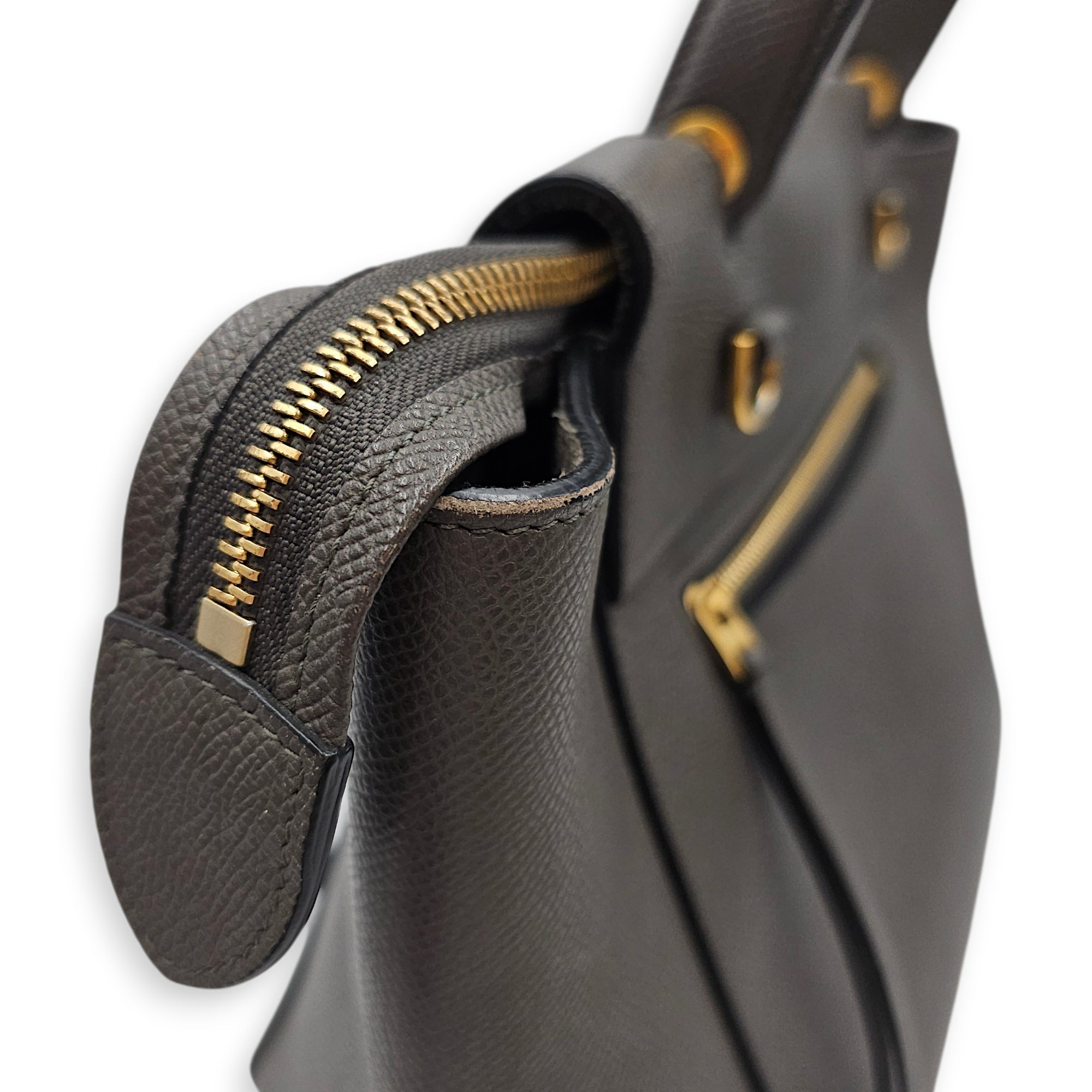 Belt Micro Grey Shoulder Bag in Calfskin Gold hardware CL2603-19942 8