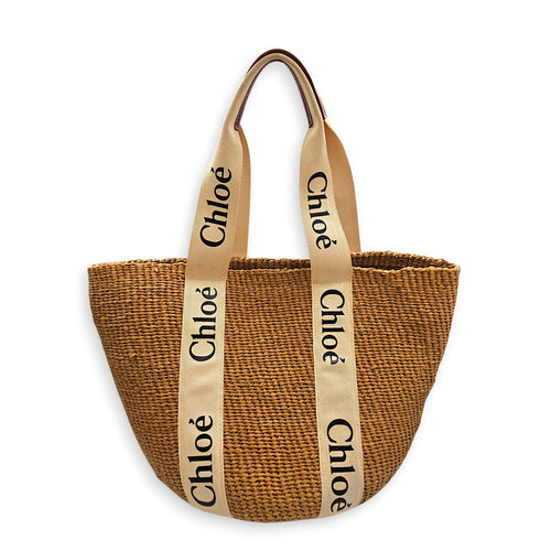 Woody Basket Large Brown Shoulder Bag in Raffia CL2603-19943 1