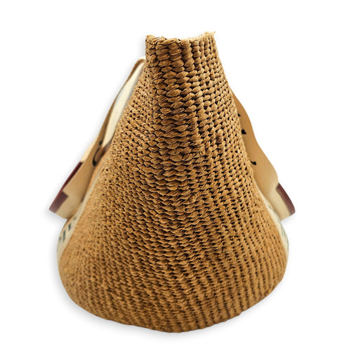 Woody Basket Large Brown Shoulder Bag in Raffia CL2603-19943 3