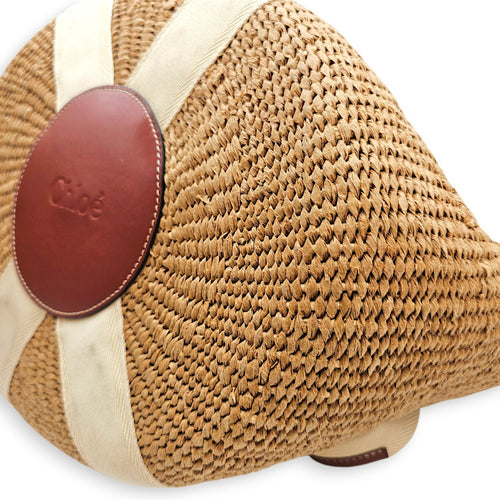 Woody Basket Large Brown Shoulder Bag in Raffia CL2603-19943 7