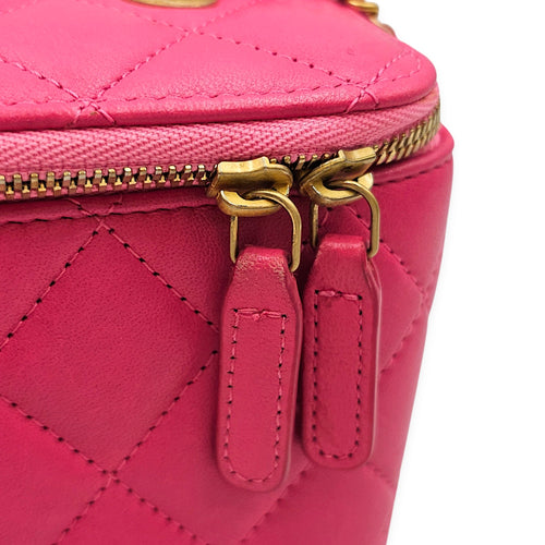 Vanity Case Pink Crossbody Bag in Lambskin Gold hardware CL2603-19945 10