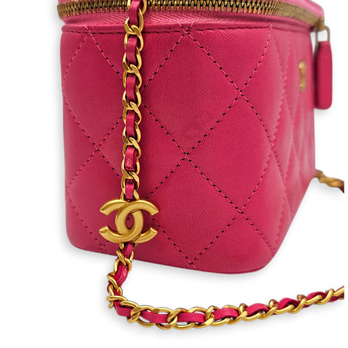 Vanity Case Pink Crossbody Bag in Lambskin Gold hardware CL2603-19945 11