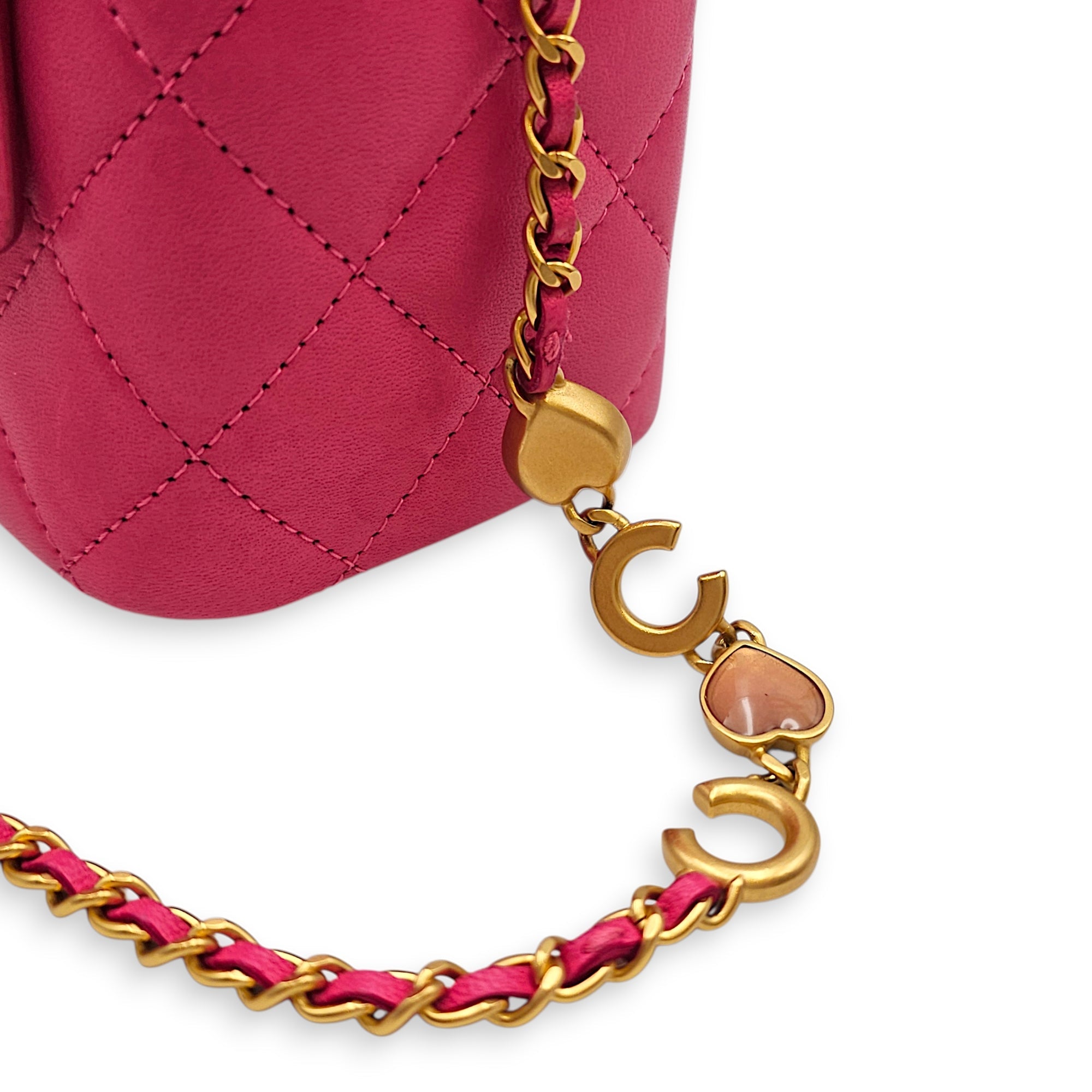 Vanity Case Pink Crossbody Bag in Lambskin Gold hardware CL2603-19945 12
