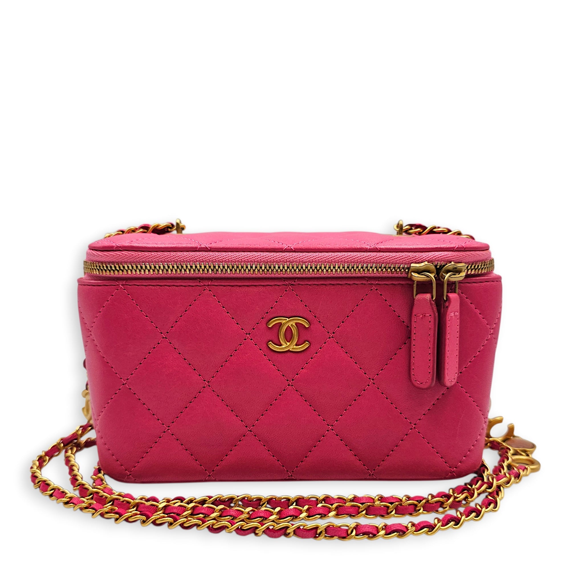 Vanity Case Pink Crossbody Bag in Lambskin Gold hardware CL2603-19945 13