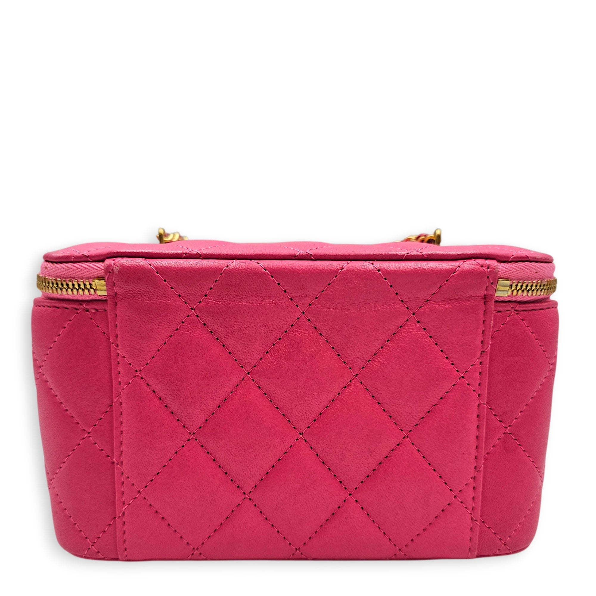 Vanity Case Pink Crossbody Bag in Lambskin Gold hardware CL2603-19945 2