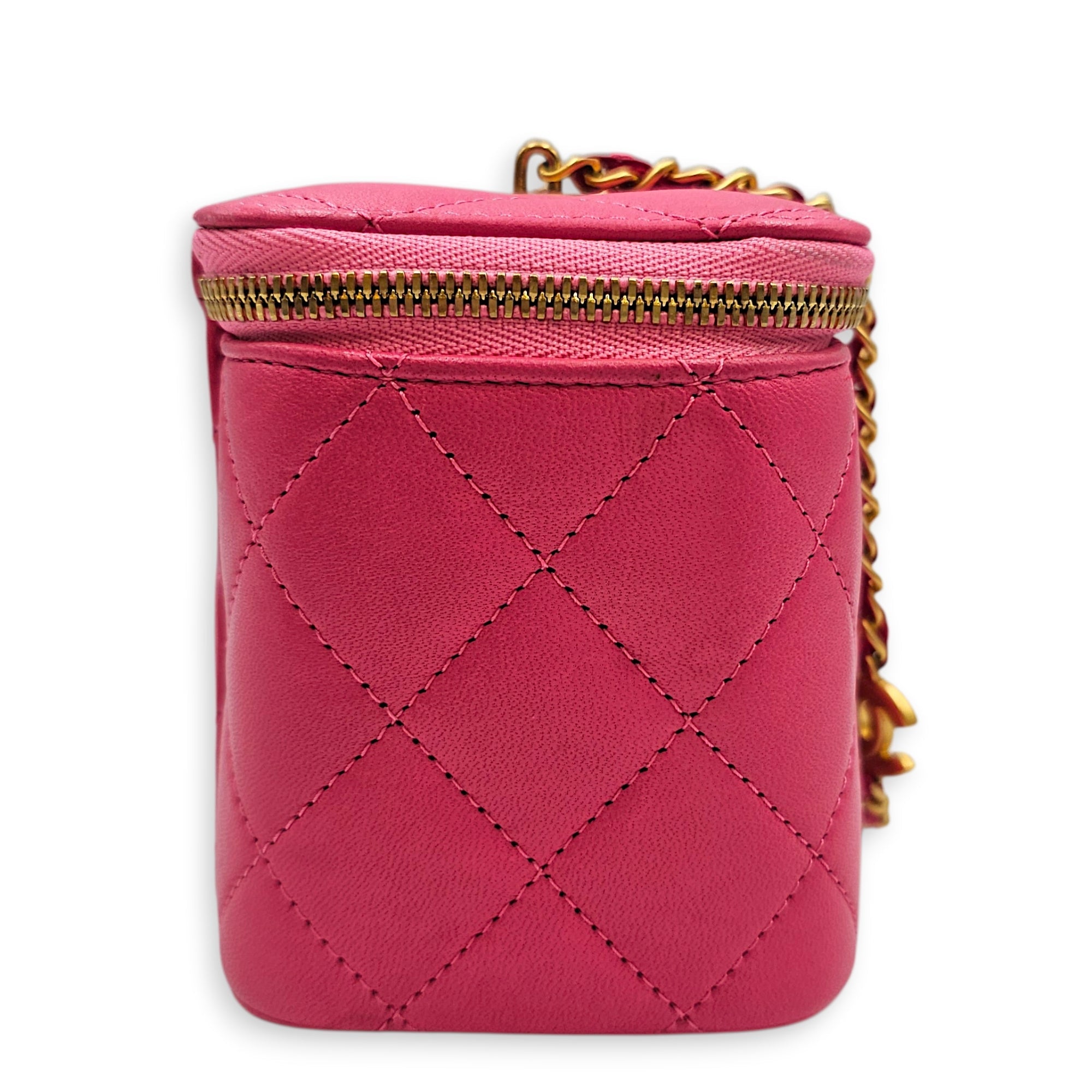Vanity Case Pink Crossbody Bag in Lambskin Gold hardware CL2603-19945 3