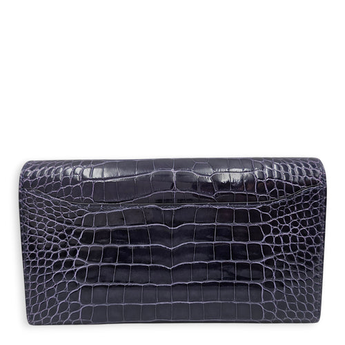 Constance Blue Encre in Shiny Alligator Gold hardware