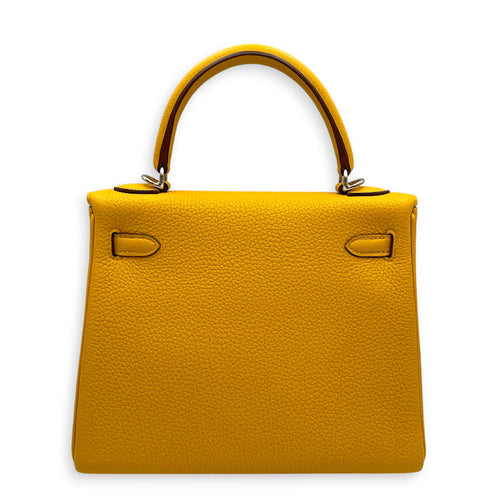 Kelly 25 Jaune Ambre in Togo Palladium hardware