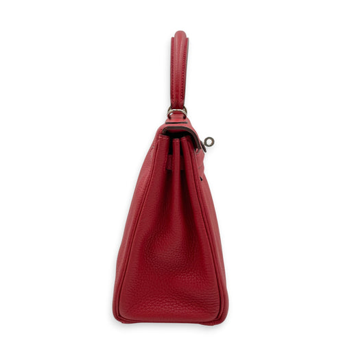Kelly 25 Rouge Vif in Togo Palladium hardware