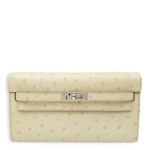 Kelly To Go Beton Wallet in Ostrich Palladium hardware CL2603-19980 1