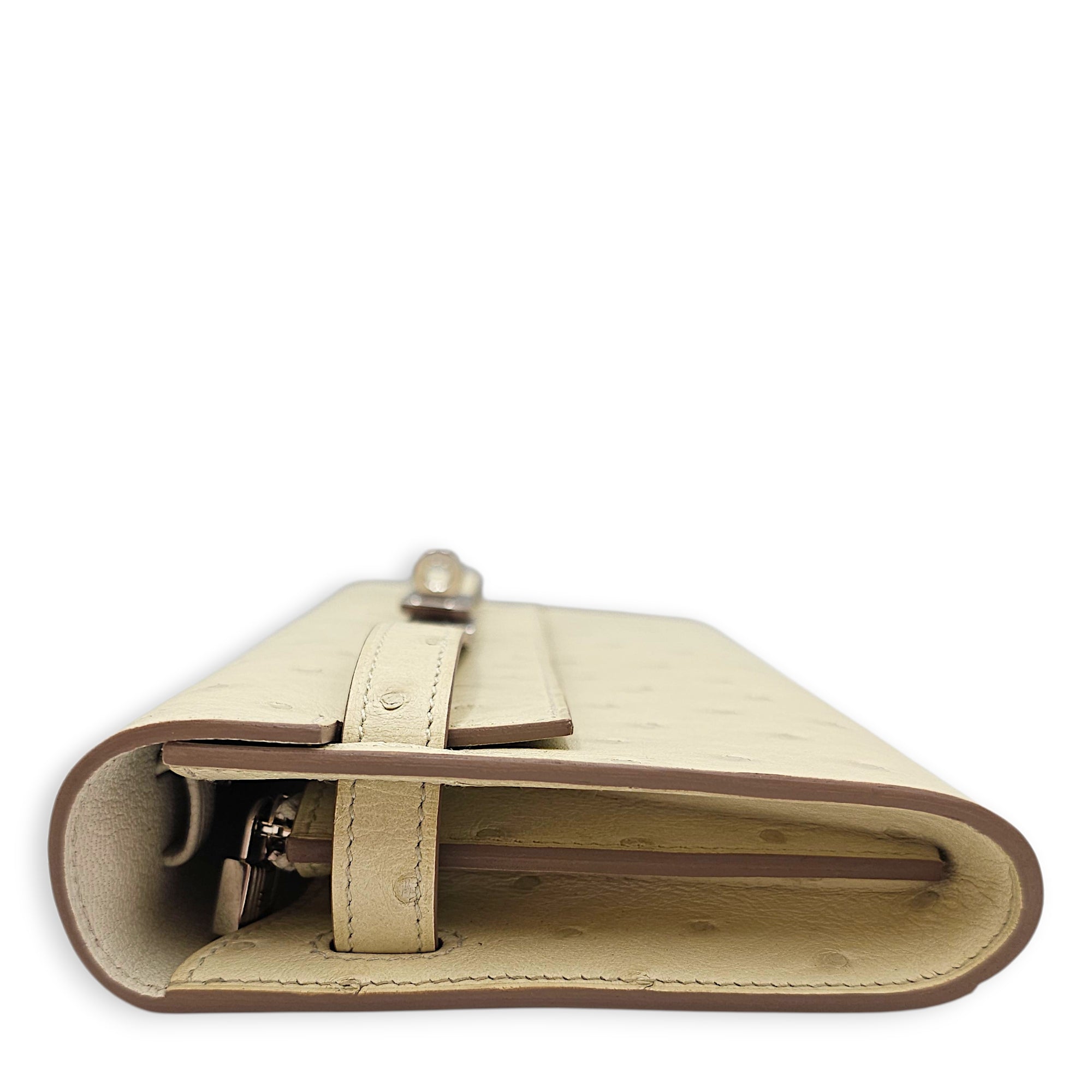 Kelly To Go Beton Wallet in Ostrich Palladium hardware CL2603-19980 3