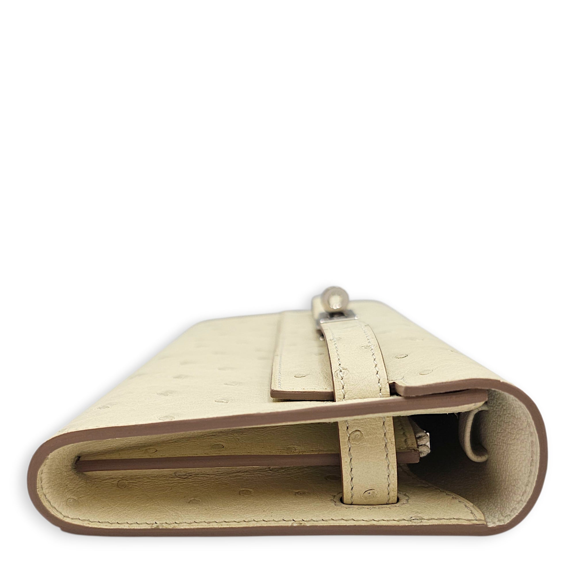Kelly To Go Beton Wallet in Ostrich Palladium hardware CL2603-19980 4