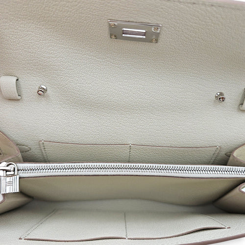Kelly To Go Beton Wallet in Ostrich Palladium hardware CL2603-19980 6