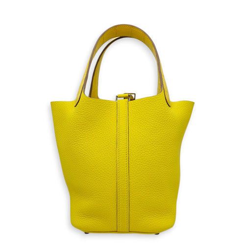 Picotin Touch 18 Lime/Mimosa in Matte Alligator/Clemence Palladium hardware CL2603-19981 2