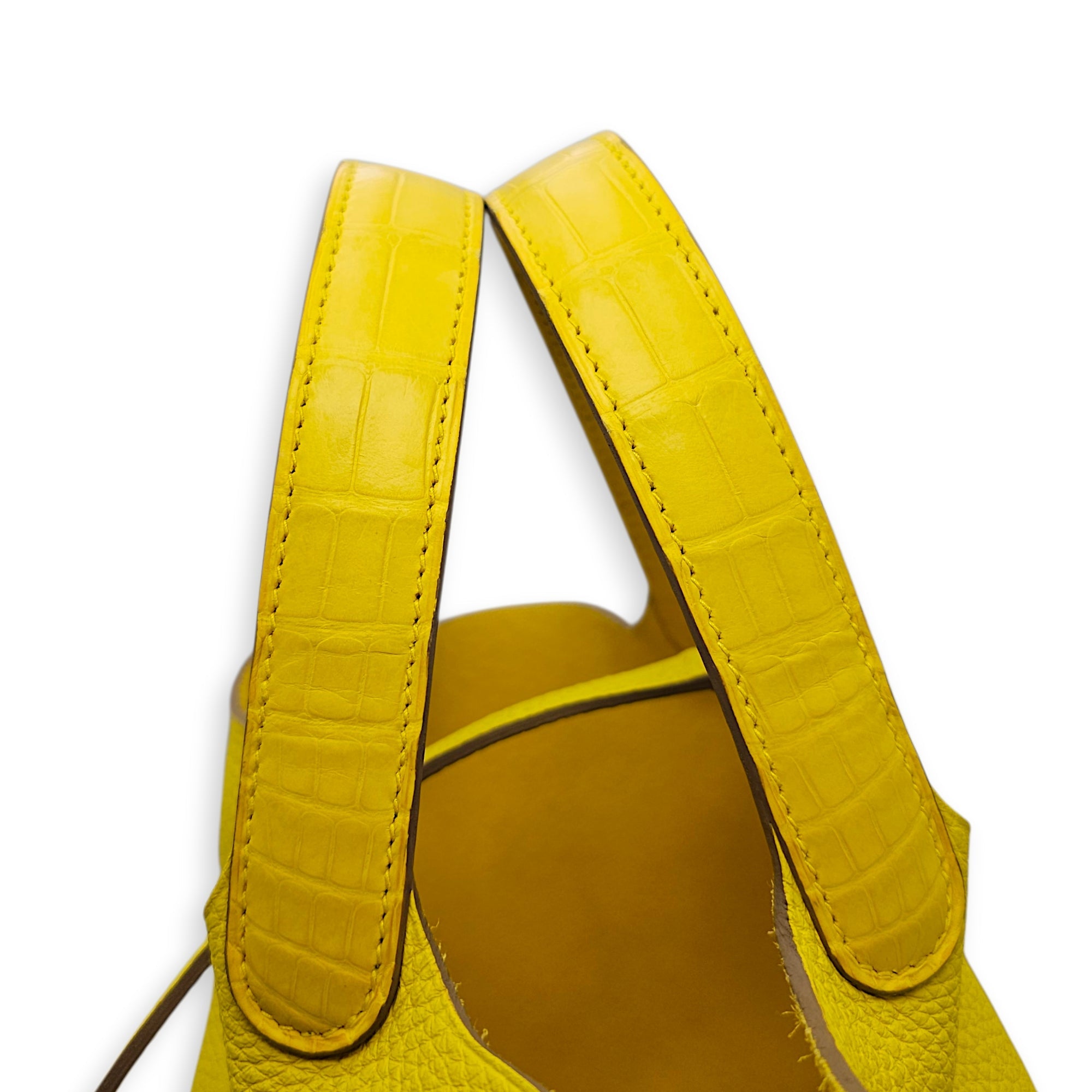Picotin Touch 18 Lime/Mimosa in Matte Alligator/Clemence Palladium hardware CL2603-19981 4