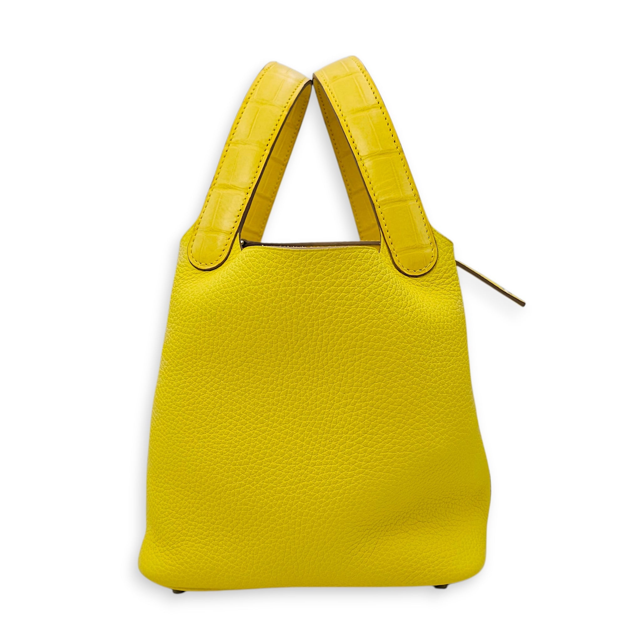 Picotin Touch 18 Lime/Mimosa in Matte Alligator/Clemence Palladium hardware CL2603-19981 8