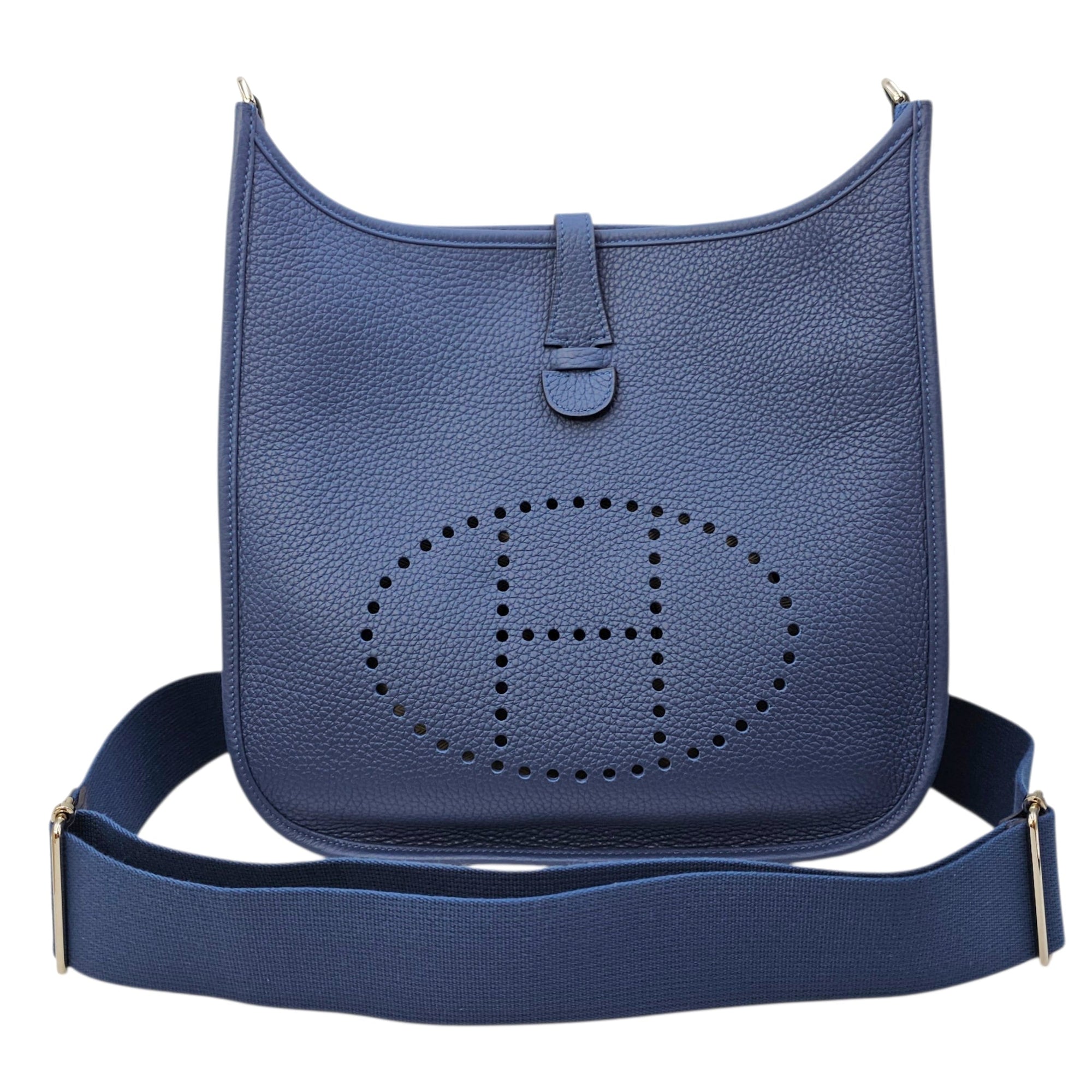 Evelyne III PM Blue Tie in Clemence Palladium hardware CL2603-19982 12