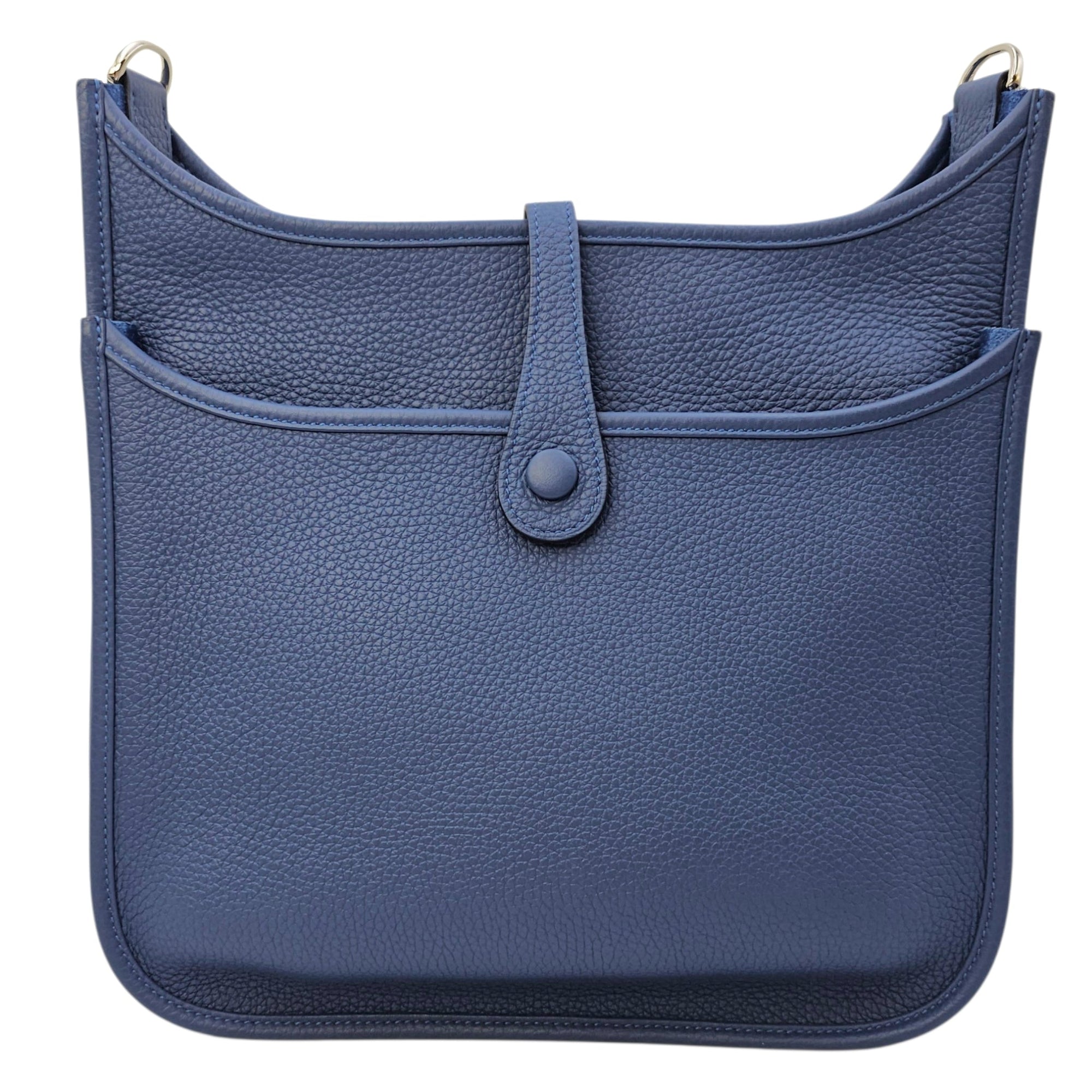 Evelyne III PM Blue Tie in Clemence Palladium hardware CL2603-19982 2